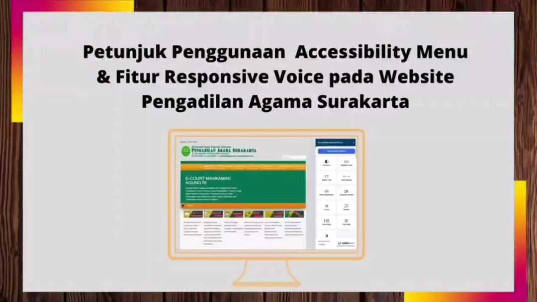 Petunjuk Fitur Accessibility Menu dan Responsive Voice di Website Pengadilan Agama Surakarta Kelas 1A
